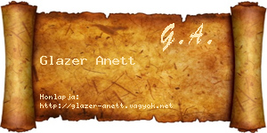 Glazer Anett névjegykártya